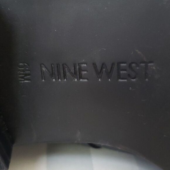 Nine West Boot Womens sz 6.5 Blogger Riding Round Toe Ankle Strap Black Leather - Picture 7 of 8